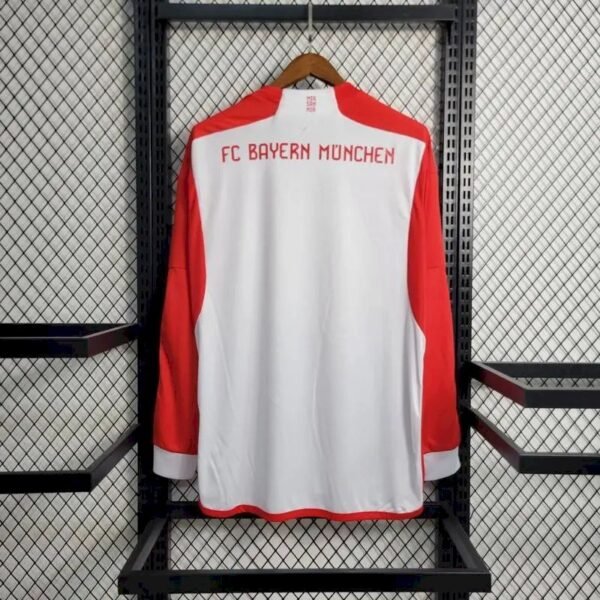 Bayern Munich 202324 Home Long Sleeve Jersey b Bayern Munich 2023/24 Home Long Sleeve Jersey