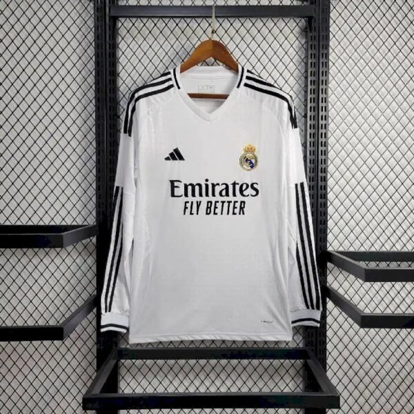 Real Madrid 202425 Home Long Sleeves Jersey Real Madrid 202425 Home Long Sleeves Jersey
