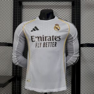 Real Madrid 2025_26 Home Long Sleeves Jersey Player Version