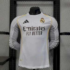 Real Madrid 2025_26 Home Long Sleeves Jersey Player Version