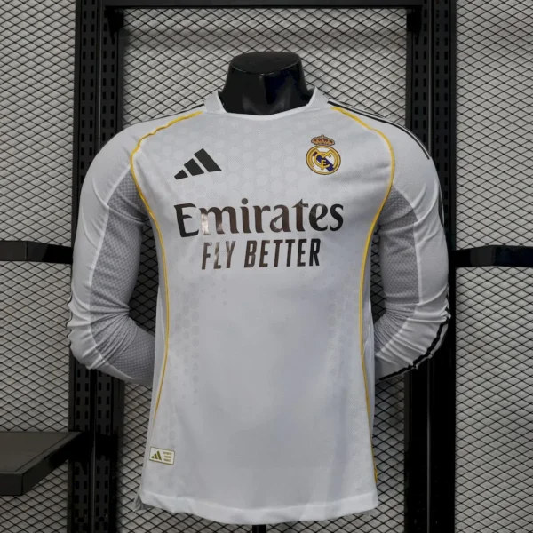 Real Madrid 2025_26 Home Long Sleeves Jersey Player Version