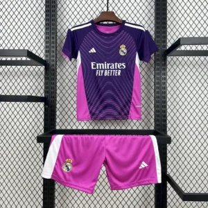 Real Madrid 2025_26 Purple Goalkeeper Kids Kit