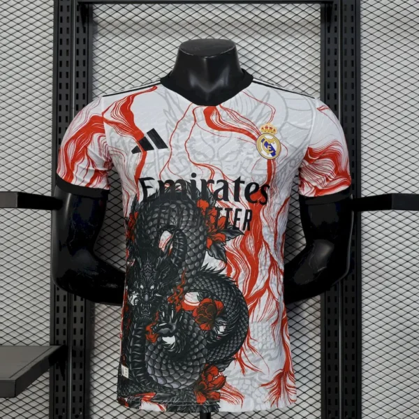 Real Madrid 2025_26 White Black Dragon Special Edition Jersey Player Version