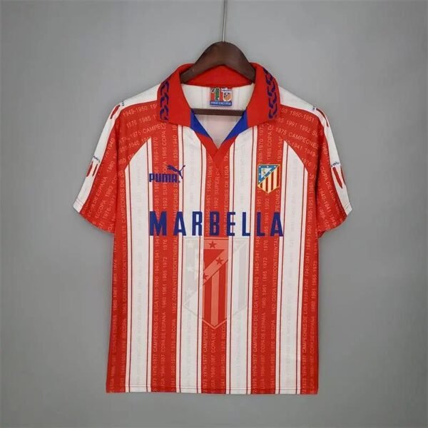 Atletico Madrid 1995:96 Home Retro Jersey Atletico Madrid 1995/96 Home Retro Jersey