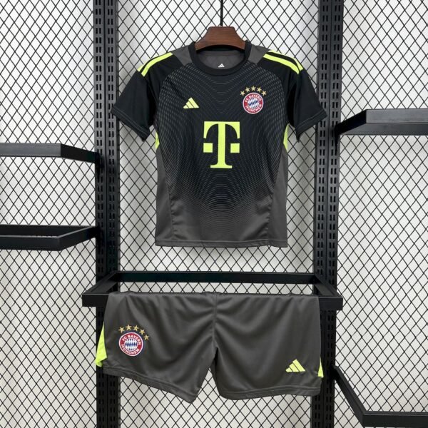 Bayern Munich 2025/26 Black Goalkeeper Kids Kit