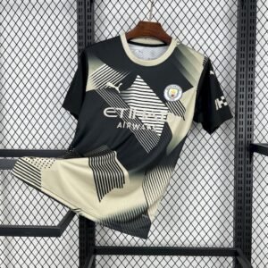 Men’s Manchester City 2025/26 Black and yellow concept version Jersey