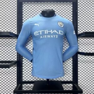 Mens Manchester City 2024/25 Home Long Sleeves Jersey Player Version