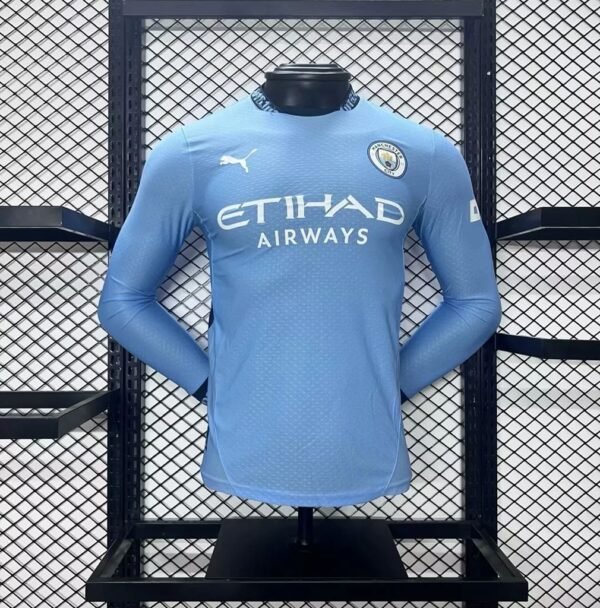 Mens Manchester City 202425 Home Long Sleeves Jersey Player Version Mens Manchester City 2024/25 Home Long Sleeves Jersey Player Version