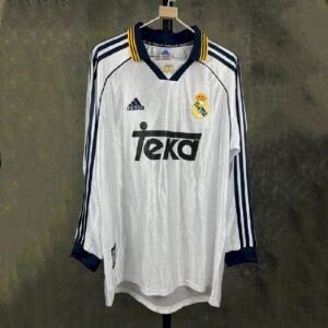 Real Madrid 1998 Home Long Sleeves Retro Jersey