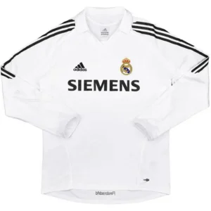 Real Madrid 2005 Home Long Sleeves Retro Jersey